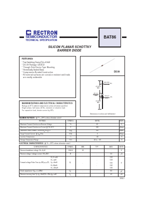 BAT86 Datasheet PDF Rectron Semiconductor