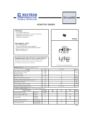 SD103AWS Datasheet PDF Rectron Semiconductor