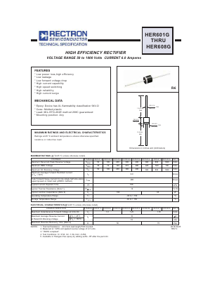HER606G Datasheet PDF Rectron Semiconductor