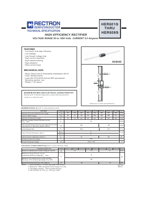 HER504G Datasheet PDF Rectron Semiconductor