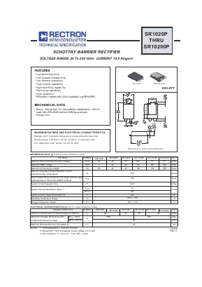 SR10200P Datasheet PDF Rectron Semiconductor