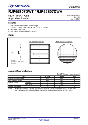 RJP65S07DWA Datasheet PDF Renesas Electronics