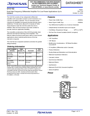 CA3102 Datasheet PDF Renesas Electronics