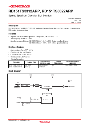 RD151TS3312ARP Datasheet PDF Renesas Electronics