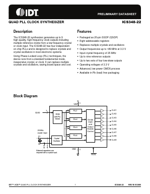 ICS348-22 Datasheet PDF Renesas Electronics