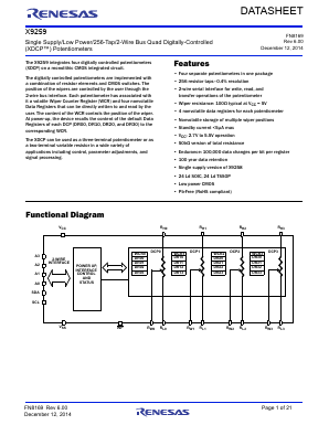 X9259USZI Datasheet PDF Renesas Electronics