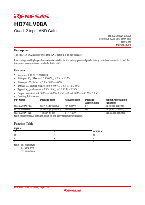HD74LV08A Datasheet PDF Renesas Electronics