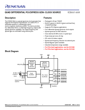 557G-05ALF Datasheet PDF Renesas Electronics