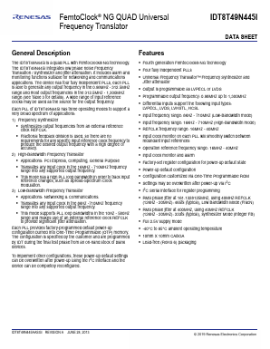 IDT8T49N445I Datasheet PDF Renesas Electronics