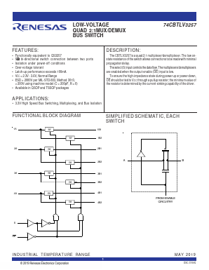 74CBTLV3257QG8 Datasheet PDF Renesas Electronics