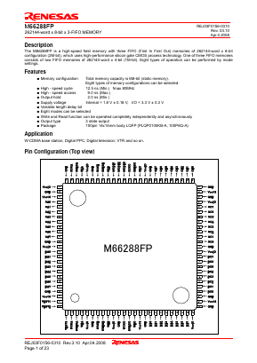 M66288FP Datasheet PDF Renesas Electronics