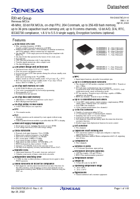 R5F51405ADFN30 Datasheet PDF Renesas Electronics