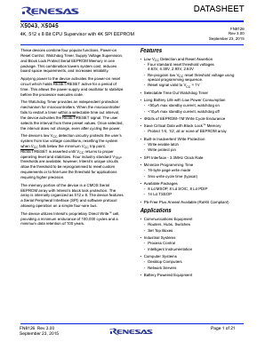 X5043M8Z-2.7A Datasheet PDF Renesas Electronics