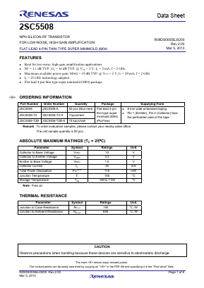 2SC5508 Datasheet PDF Renesas Electronics
