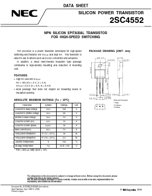 2SC4552M Datasheet PDF Renesas Electronics