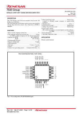 7545 Datasheet PDF Renesas Electronics