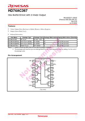 HD74AC367TELL Datasheet PDF Renesas Electronics