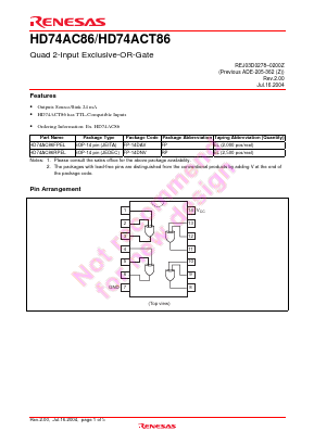 HD74AC86FPEL Datasheet PDF Renesas Electronics