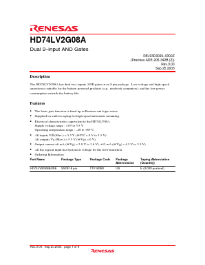 HD74LV2G08A Datasheet PDF Renesas Electronics