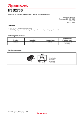 HSB278S Datasheet PDF Renesas Electronics