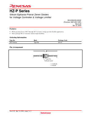 HZ27 Datasheet PDF Renesas Electronics