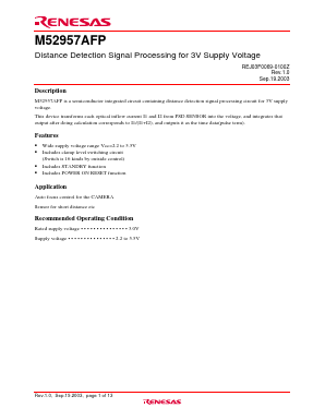 M52957AFP Datasheet PDF Renesas Electronics