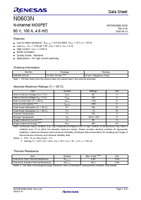 N0603N-S23-AY Datasheet PDF Renesas Electronics