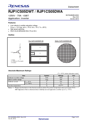 RJP1CS05DWA Datasheet PDF Renesas Electronics