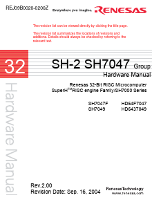 HD64F7047FW40 Datasheet PDF Renesas Electronics