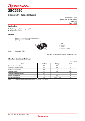 C3380 Datasheet PDF Renesas Electronics