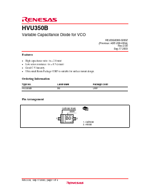 HVU350B Datasheet PDF Renesas Electronics