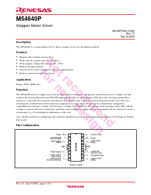 M54640P Datasheet PDF Renesas Electronics