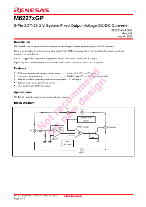 M6227XGP Datasheet PDF Renesas Electronics