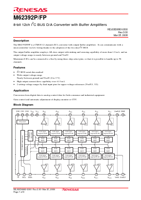 M62392P Datasheet PDF Renesas Electronics