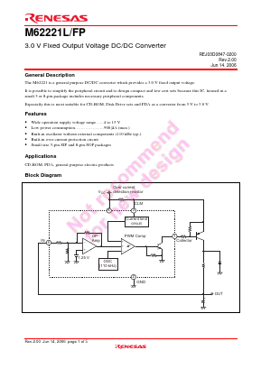 M62221L Datasheet PDF Renesas Electronics