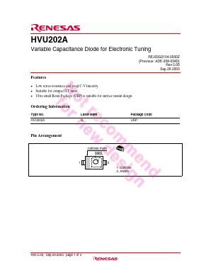 HVU202A Datasheet PDF Renesas Electronics