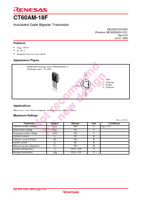 CT60AM-18F Datasheet PDF Renesas Electronics