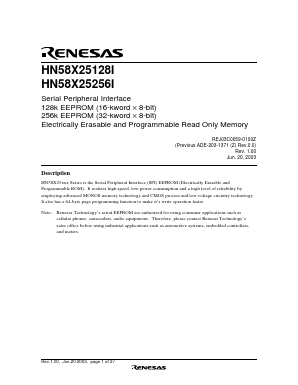 HN58X25128FPI Datasheet PDF Renesas Electronics