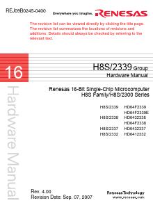 HD6432337 Datasheet PDF Renesas Electronics