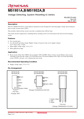 M51952AML Datasheet PDF Renesas Electronics