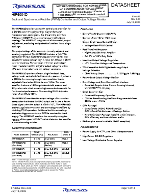 HIP6004DCB Datasheet PDF Renesas Electronics