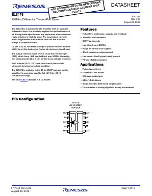 EL5176IYZ Datasheet PDF Renesas Electronics