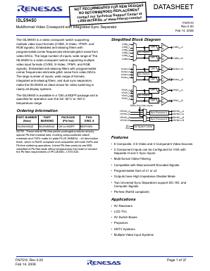 ISL59450IQZ Datasheet PDF Renesas Electronics