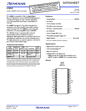 HI5805BIB Datasheet PDF Renesas Electronics