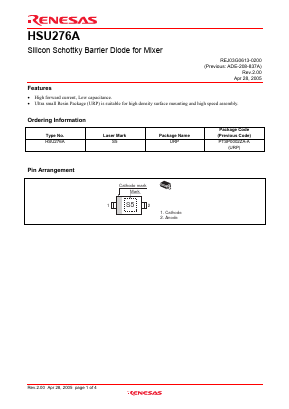 HSU276A Datasheet PDF Renesas Electronics