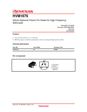 HVM187S Datasheet PDF Renesas Electronics