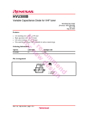 HVU300B Datasheet PDF Renesas Electronics