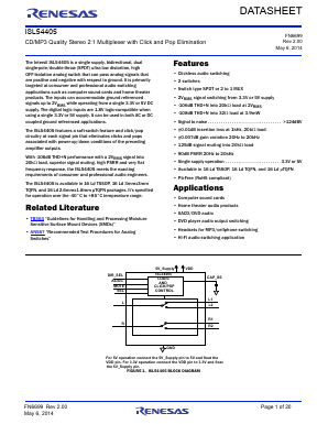 ISL54405 Datasheet PDF Renesas Electronics