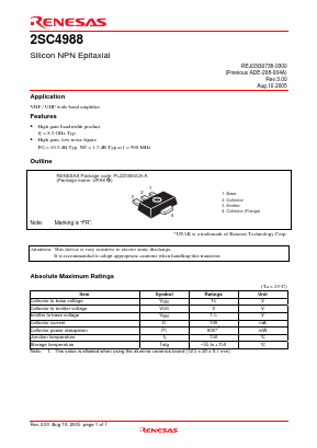 2SC4988 Datasheet PDF Renesas Electronics