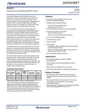 ISL6210 Datasheet PDF Renesas Electronics